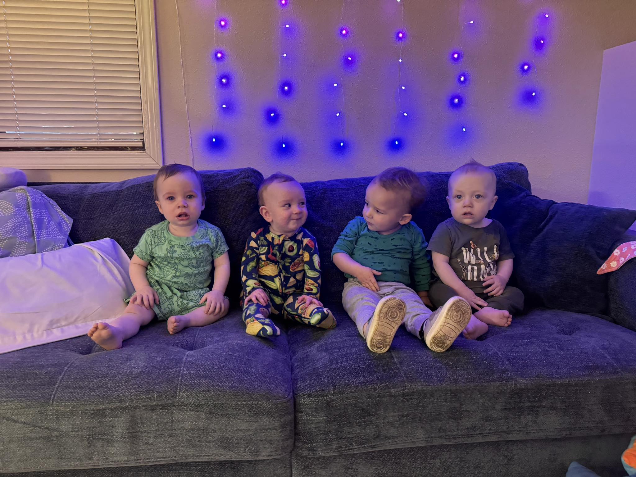 Kids relaxing on couch together